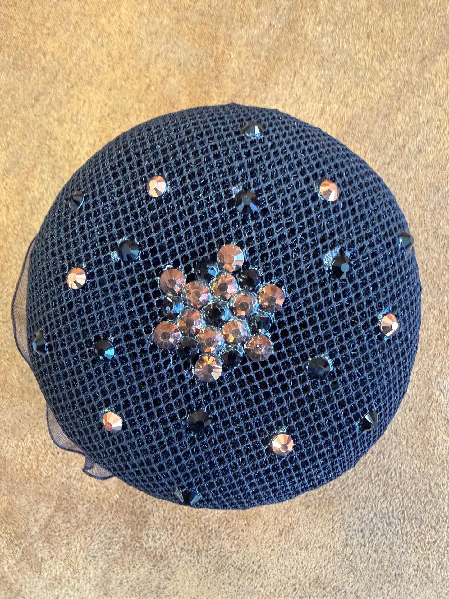 Plastronique Hair Bun Net Black Black/Rose Gold Crystal
