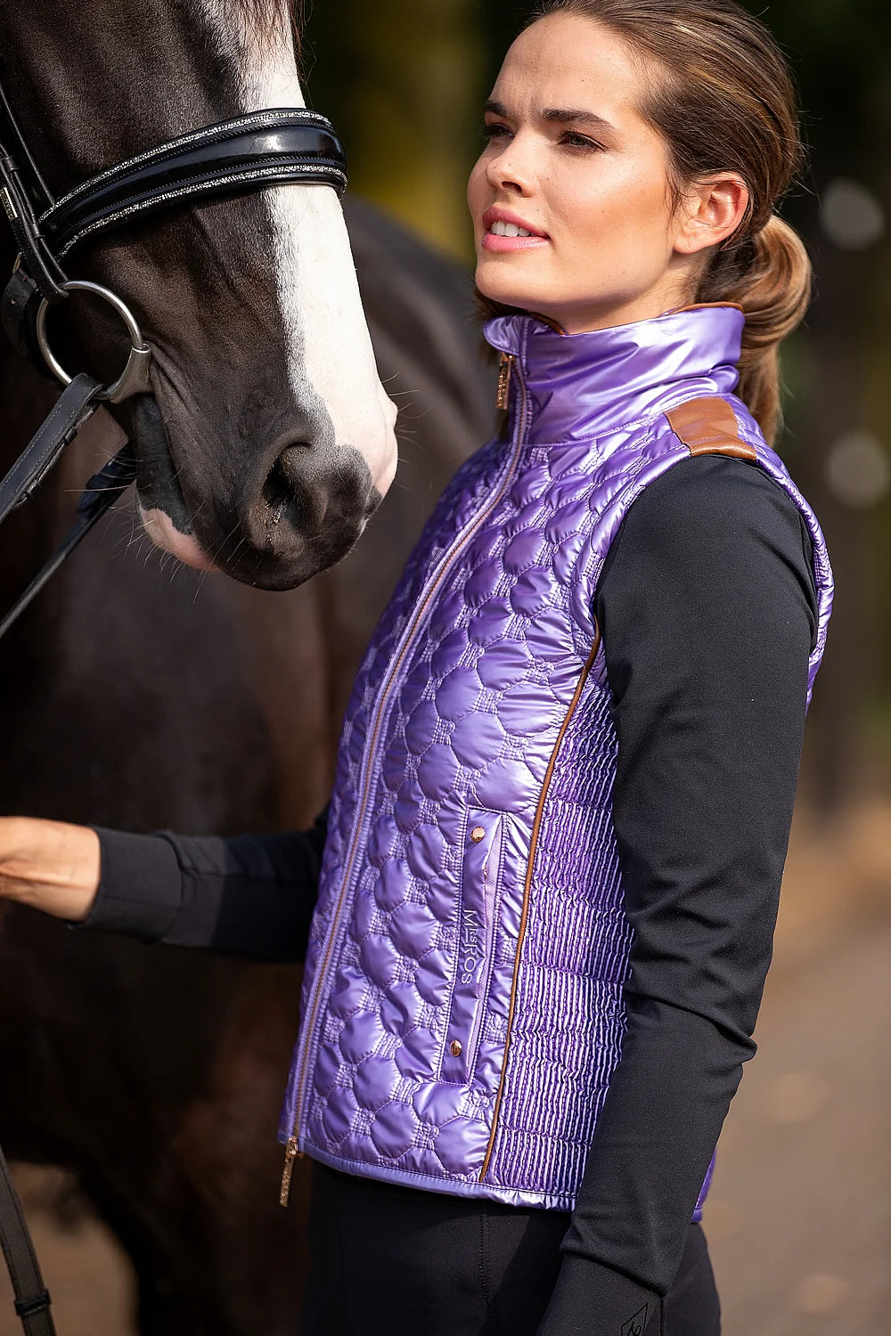 Mrs Ros Glossy Bodywarmer Lilac - Lavender Fields