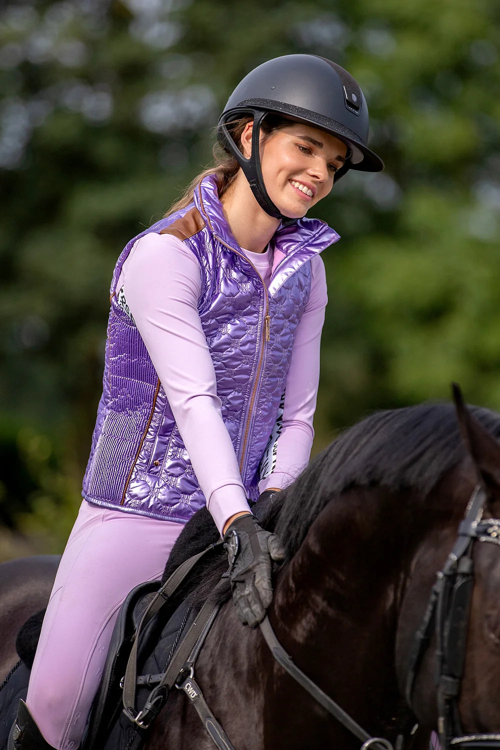 Mrs Ros Glossy Bodywarmer Lilac - Lavender Fields