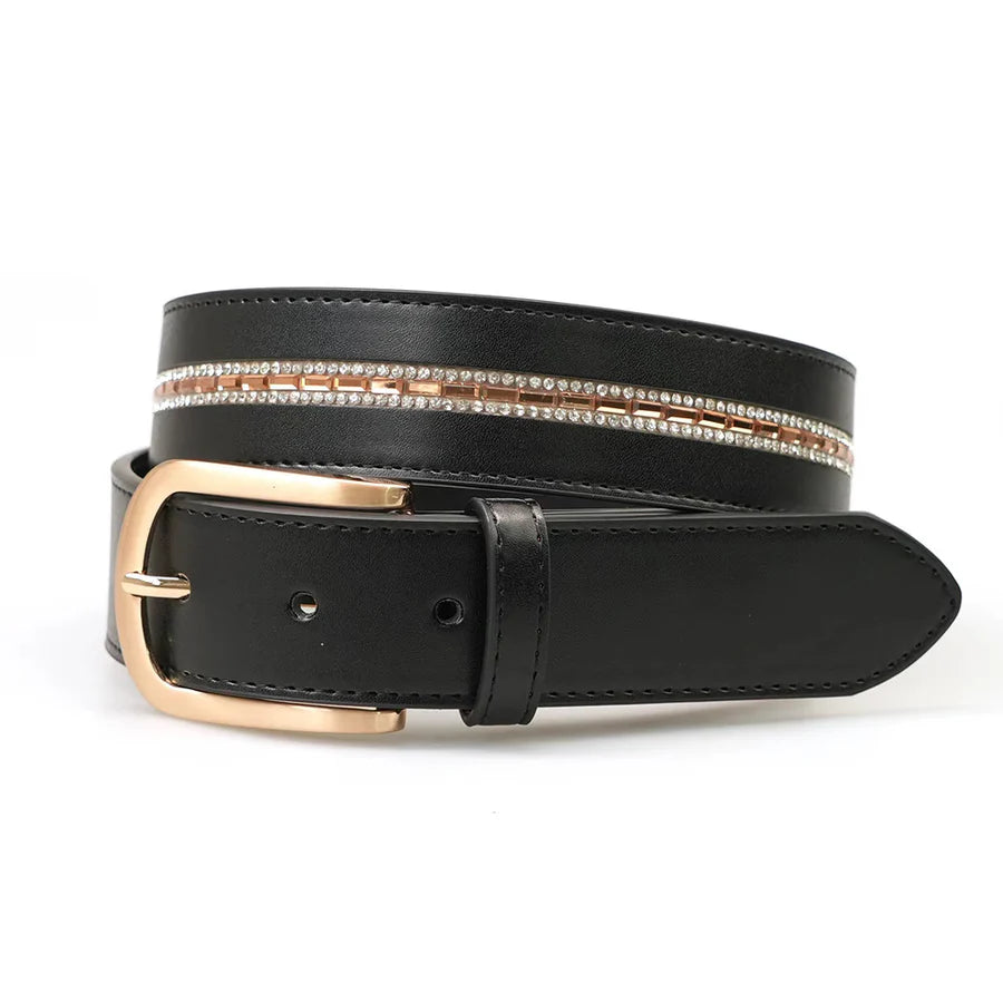 Cavaleira Equestrian Limited Edition Belt - Nero (Black) Crystal Gold