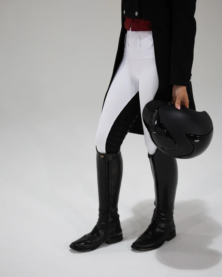 JnK Competition Tights - Snow White with Black Seat