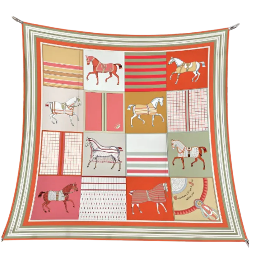 MARIANNE 90 Horse Design Premium Twill Scarf - 90 x 90cm