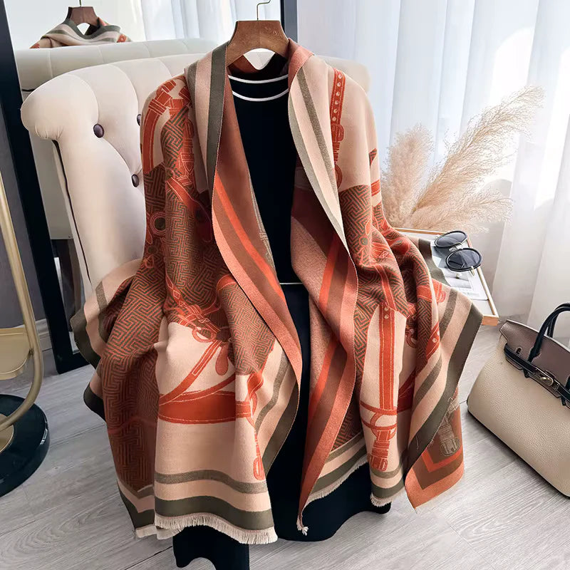 MILANO Horse Design Cashmere Blend Pashmina/Shawl - 180x65cm