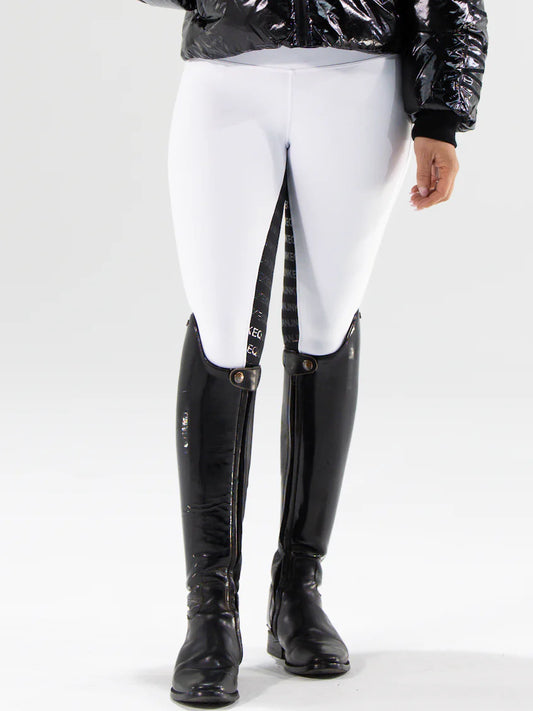 JnK Competition Tights - Snow White with Black Seat