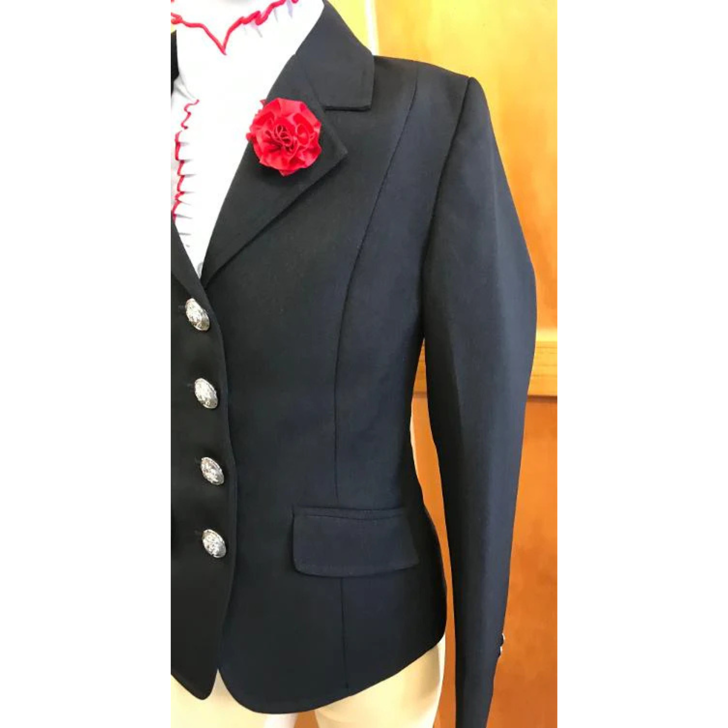 Top Shelf Childs Black Open Jacket - 4 Buttons - Childs Size 14 Only