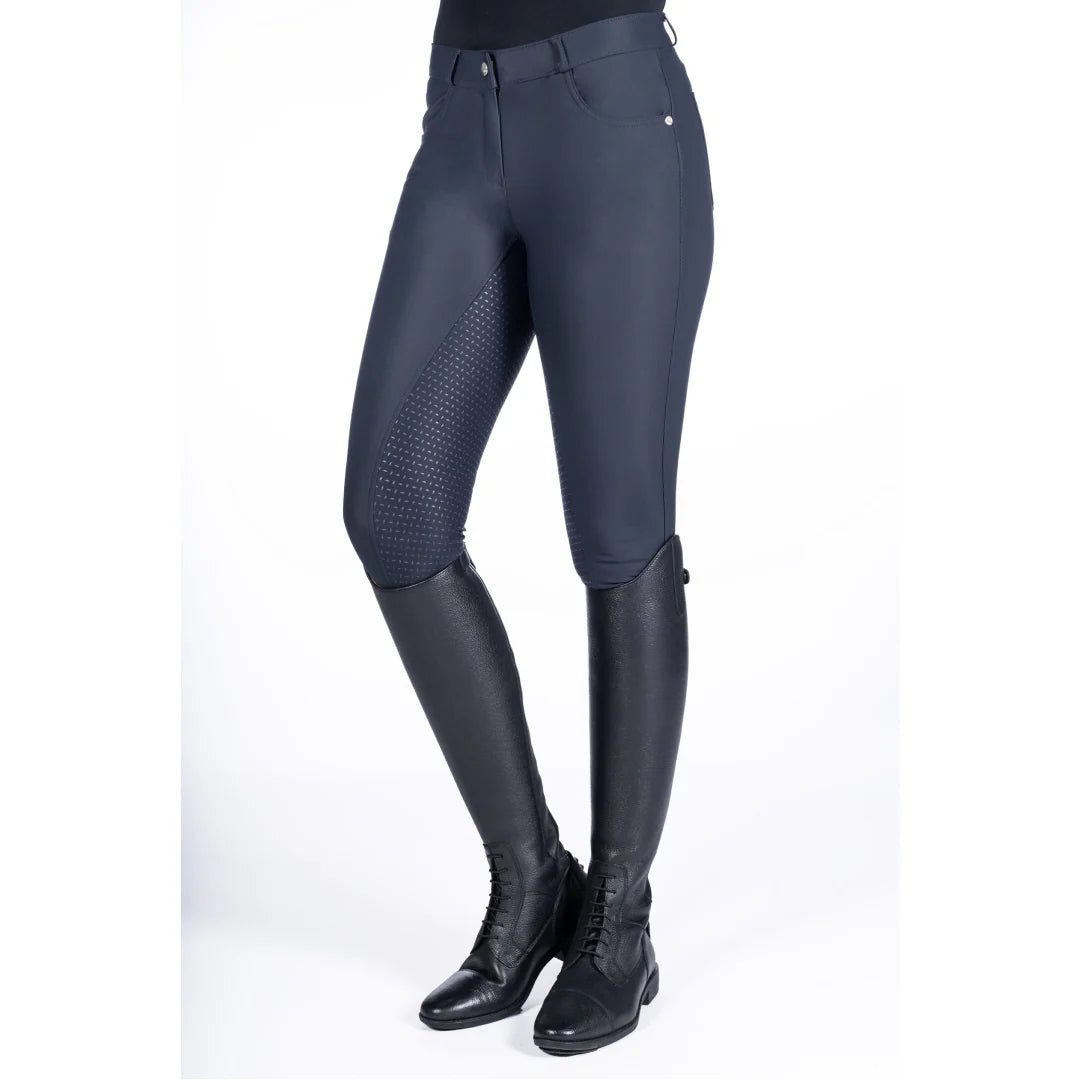 HKM Riding Breeches - Luna - Full Silicone Seat - Size EU36 Deep Blue Only