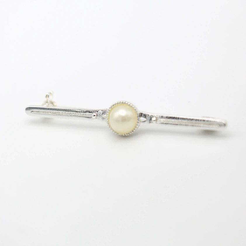 Equetech Silver Pearl Stock Pin