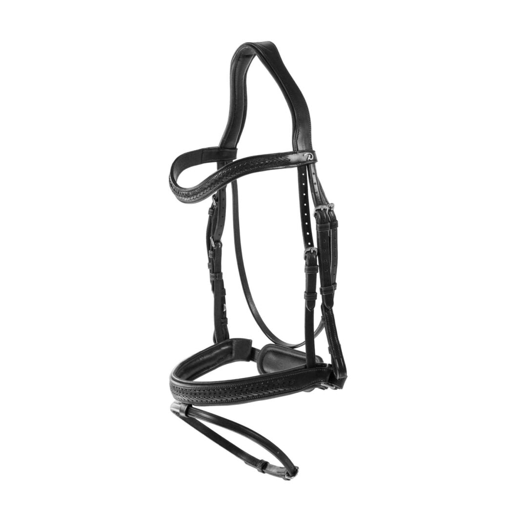 Dy'On Plaited Flash Noseband Bridle with Pull Back - New English Collection