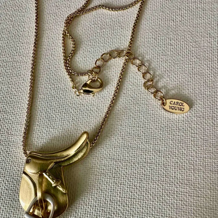 Carol Young Silver English Saddle Necklace