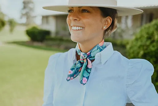 Gringa Denim Silk Neck Scarf