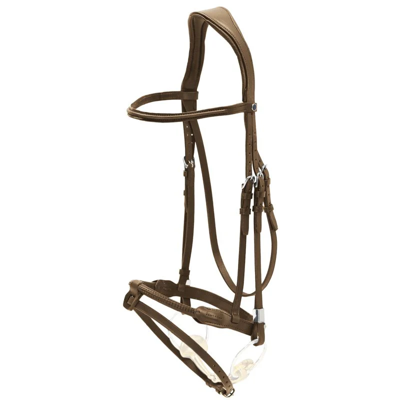 Stubben Pro-Jump Bridle Slide & Lock - Leather Covered Rope Noseband