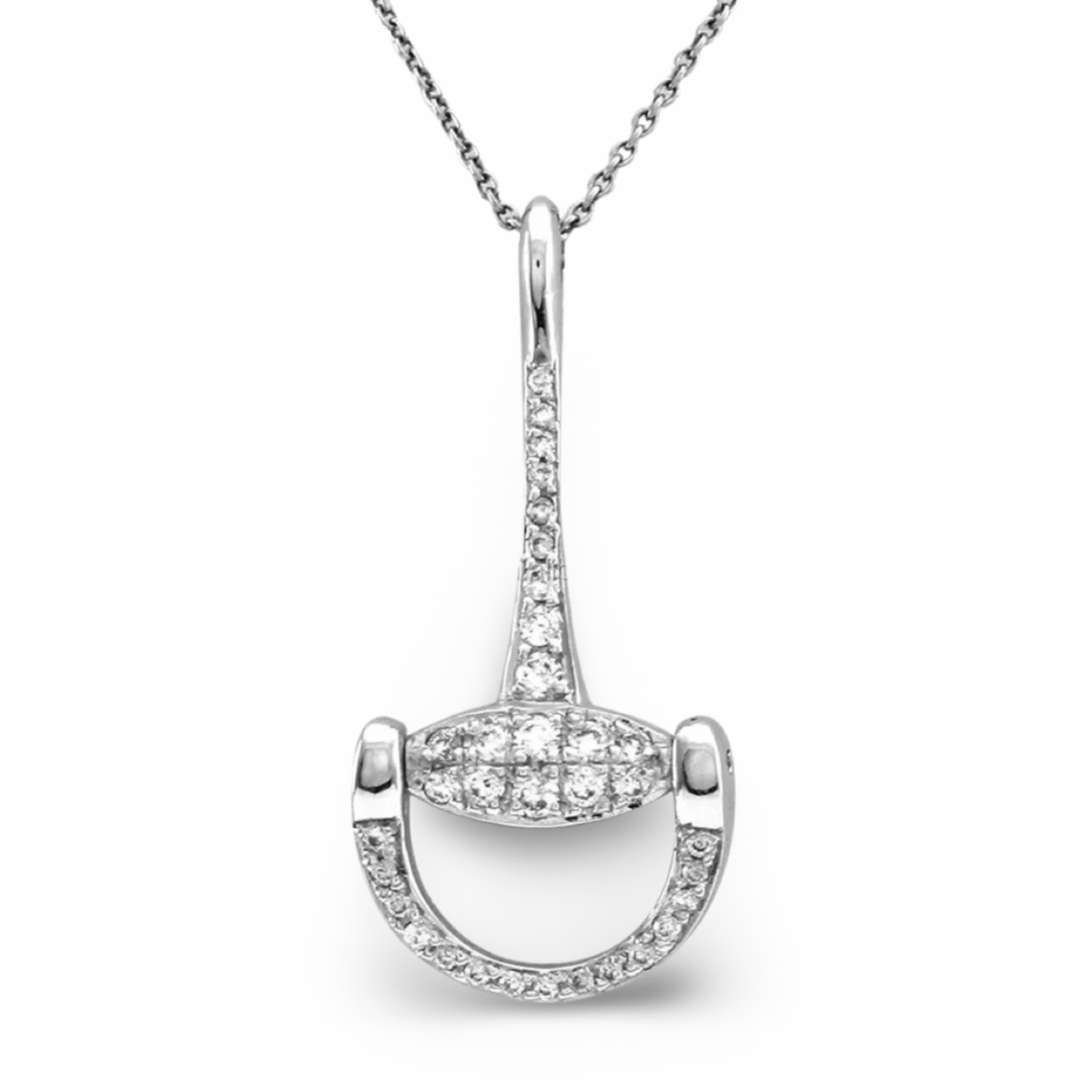 Equipage - Dainty Sterling Silver Bling English Snaffle Bit Chain Necklace