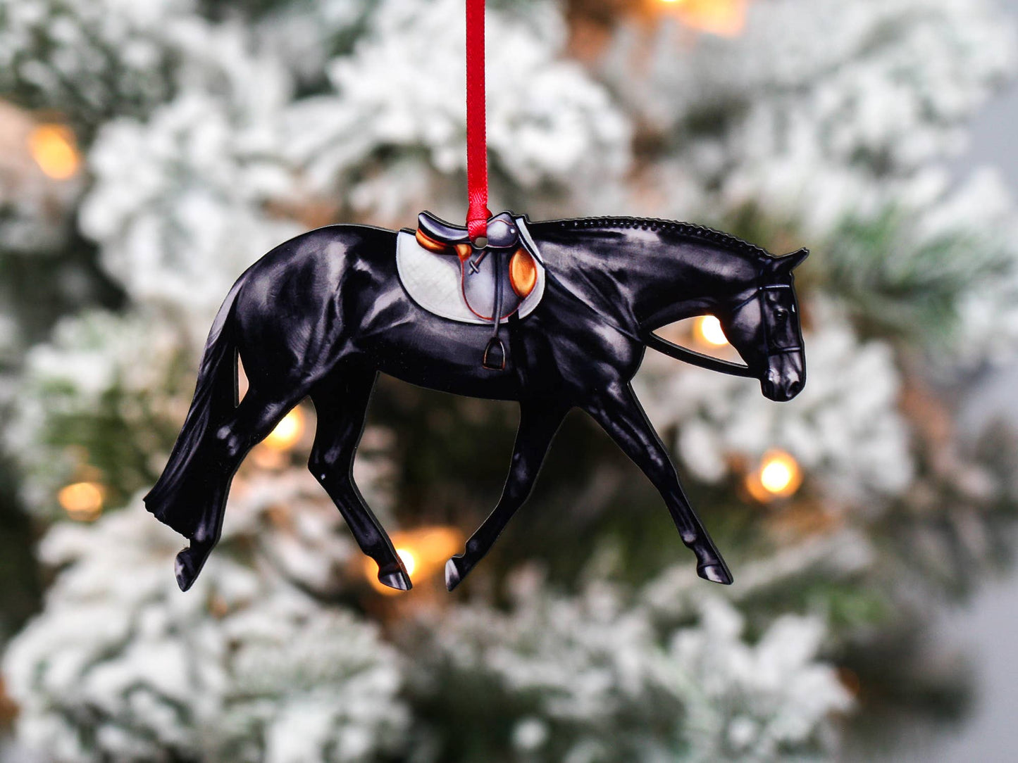 Classy Equine - Black English Pleasure - Hunt Seat Quarter Horse Ornament