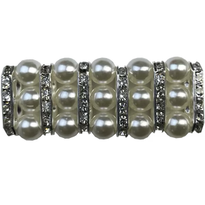 Hamag Pearl Hair Scrunchie with Diamantés - 3 Strands