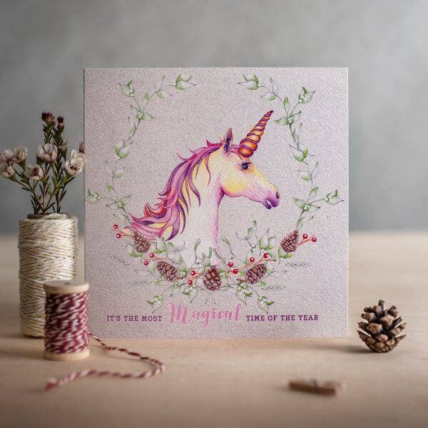 Deckled Edge Ltd - Christmas FROLICS: It’s the most Magical time of the year | Greeting Card, Cards, Horse, Equine, Unicorn