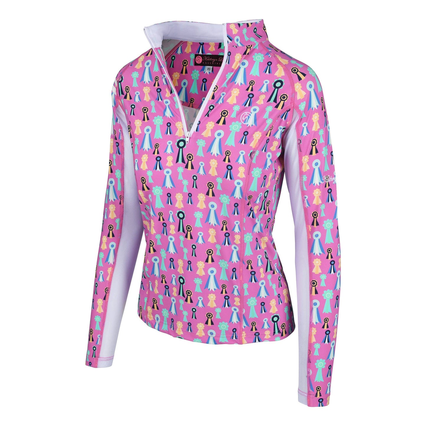 Kathryn Lily Equestrian Sunshirt - Pink Ribbons - Youth