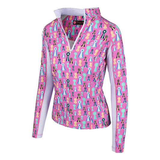 Kathryn Lily Equestrian Sunshirt - Pink Ribbons - Youth