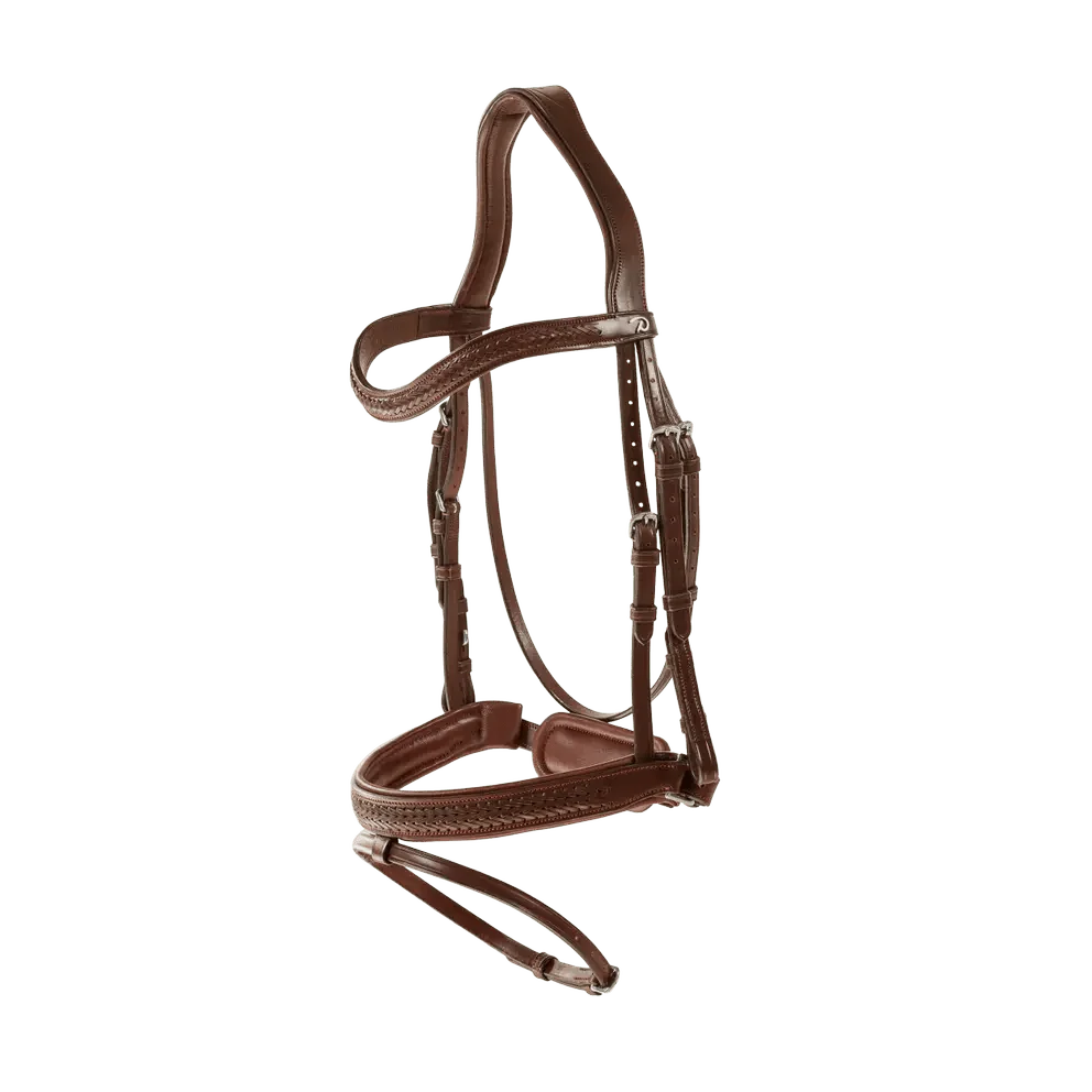 Dy'On Plaited Flash Noseband Bridle with Pull Back - New English Collection
