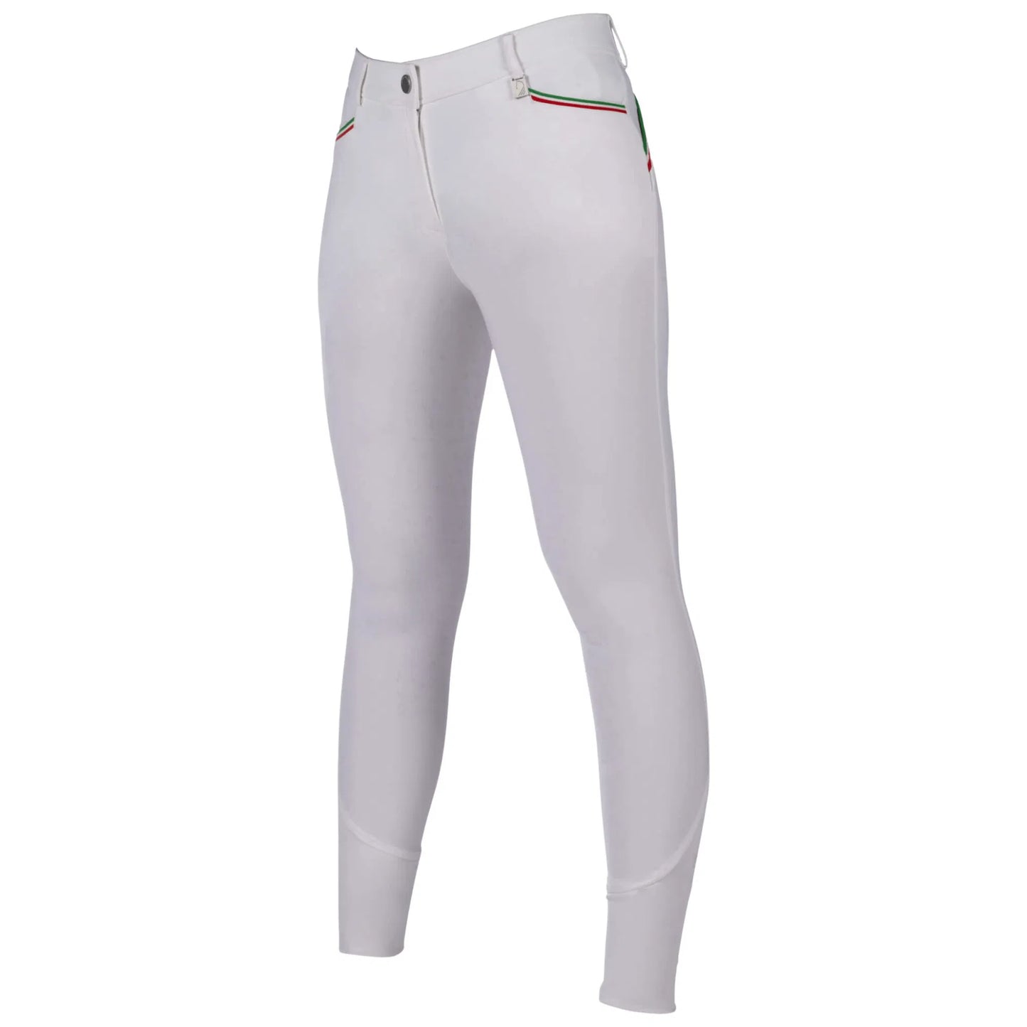 HKM Laura Garrelli Riding Breeches Full Seat - Livigno Sportive - White & Taupe