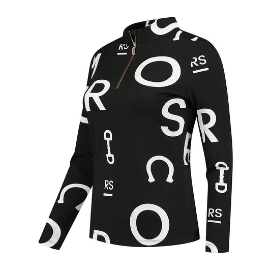Mrs Ros Long Sleeve Training Top - Jet Set Logo Anthracite