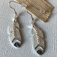 Carol Young Silver Drop Eagle Feather Earrings - On Card