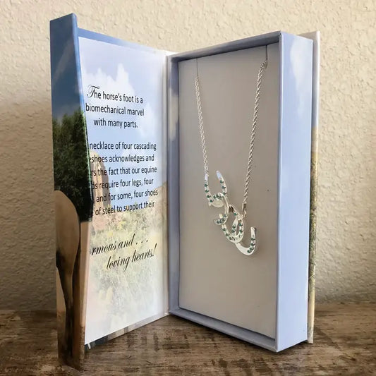Carol Young Silver Horseshoes Cascading Necklace