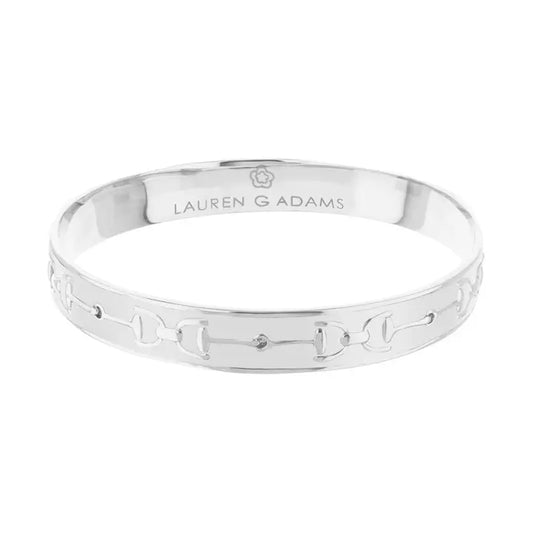 Lauren G Adams Equestrian Snaffle Bit Bangle - White/Silver