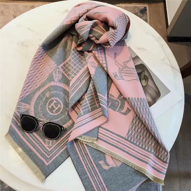 CAMERON Horse Design Cashmere Blend Pashmina/Shawl - 180x65cm