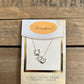Carol Young Silver Horseshoes with Aqua Cascading Necklace - On Card