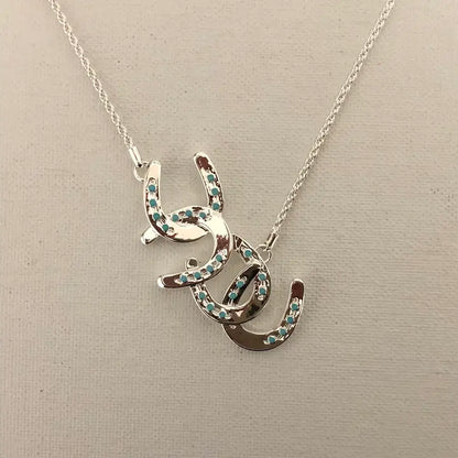 Carol Young Silver Horseshoes Cascading Necklace