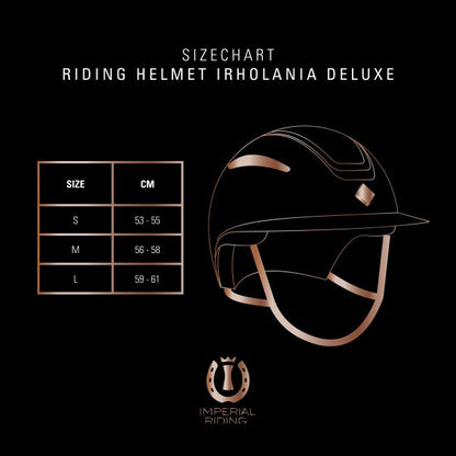 Imperial Riding Riding Helmet IRHOlania Deluxe Big Visor - Navy/RoseGold