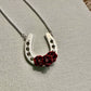 Carol Young Silver Horseshoe Necklace with Roses