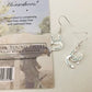 Carol Young Silver Horseshoe Drop Earrings with Aqua Crystals - On Card