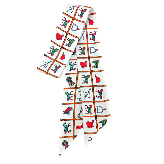 CARTER Horse Design Twilly Scarf, Hair or Handbag Tie - 85x5cm