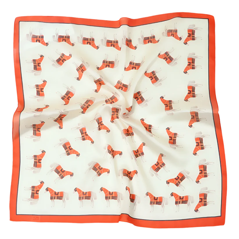 SIENNA Horse Design, Mand Made Silk Chiffon Scarf