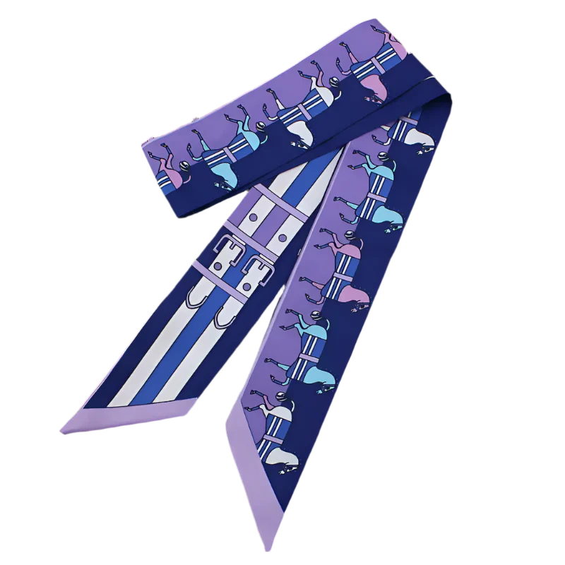 PAULETTE Horse Design Twilly Scarf, Hair or Handbag Tie - 85x5cm