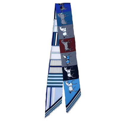 FELICITY Horse Design Twilly Scarf, Hair or Handbag Tie - 85x5cm