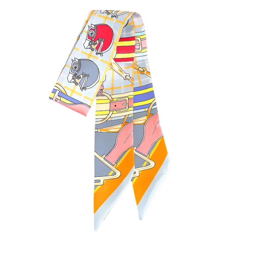 PARIS Horse Design Twilly Scarf, Hair or Handbag Tie