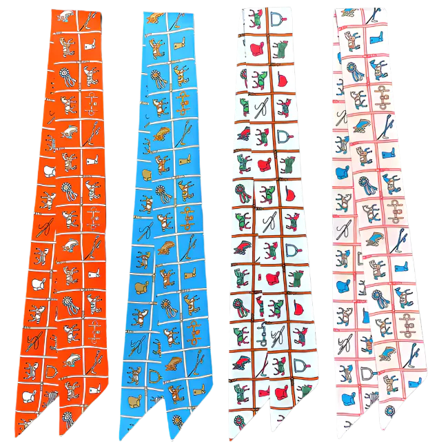CARTER Horse Design Twilly Scarf, Hair or Handbag Tie - 85x5cm