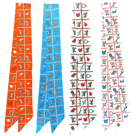 CARTER Horse Design Twilly Scarf, Hair or Handbag Tie - 85x5cm