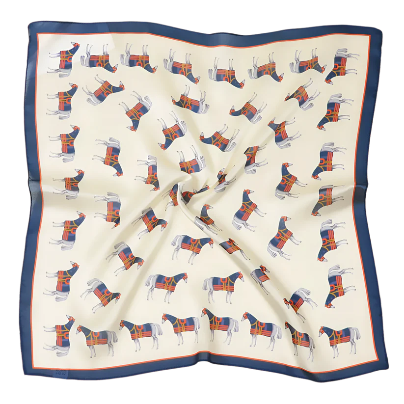 SIENNA Horse Design, Mand Made Silk Chiffon Scarf