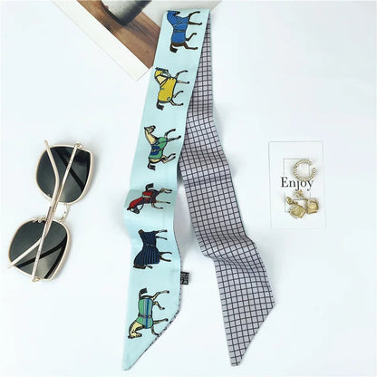STEPHANIE Horse Design Twilly Scarf, Hair or Handbag Tie - 85x5cm