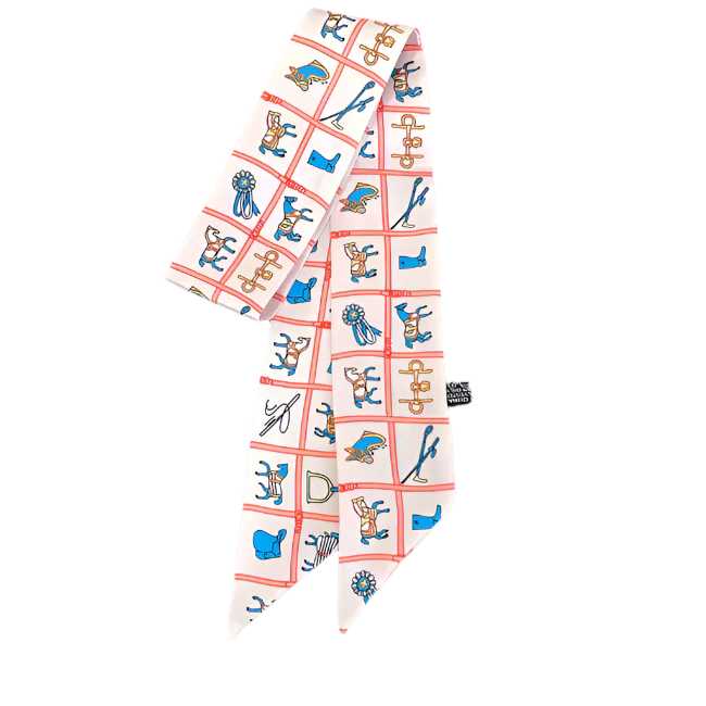 CARTER Horse Design Twilly Scarf, Hair or Handbag Tie - 85x5cm