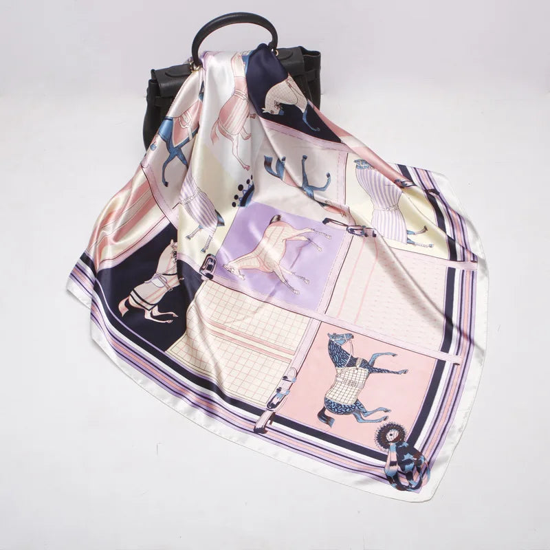 IRIS Horse Design Satin Scarf