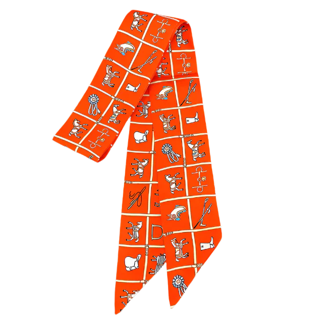CARTER Horse Design Twilly Scarf, Hair or Handbag Tie - 85x5cm