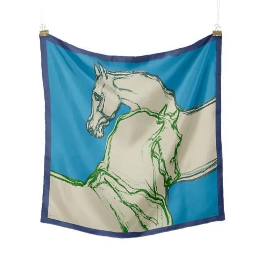 CHLOE Horse Design Twill Scarf