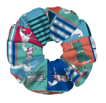 FELICITY Horse Design Twill Scrunchie