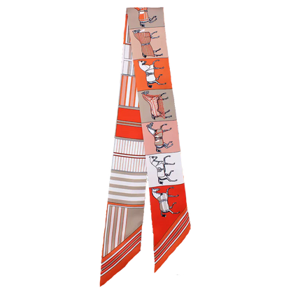 FELICITY Horse Design Twilly Scarf, Hair or Handbag Tie - 85x5cm