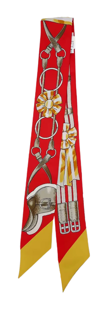 ORLANDO Horse Design Twilly Scarf, Hair or Handbag Tie - Pure Silk