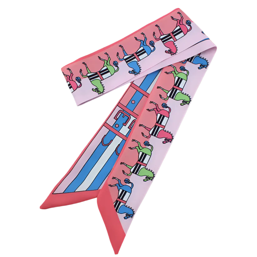 PAULETTE Horse Design Twilly Scarf, Hair or Handbag Tie - 85x5cm